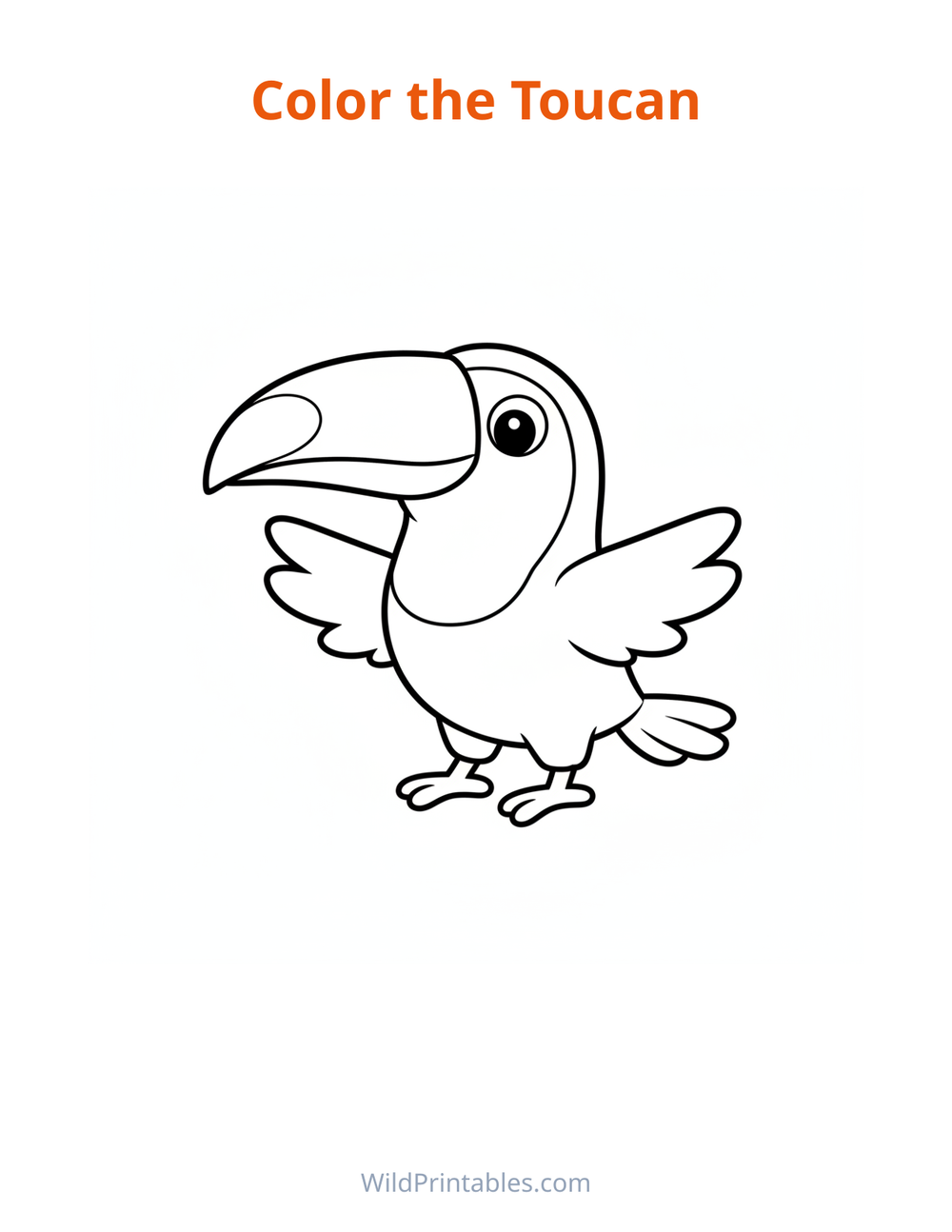Toucan Coloring Page — free printable coloring for kids