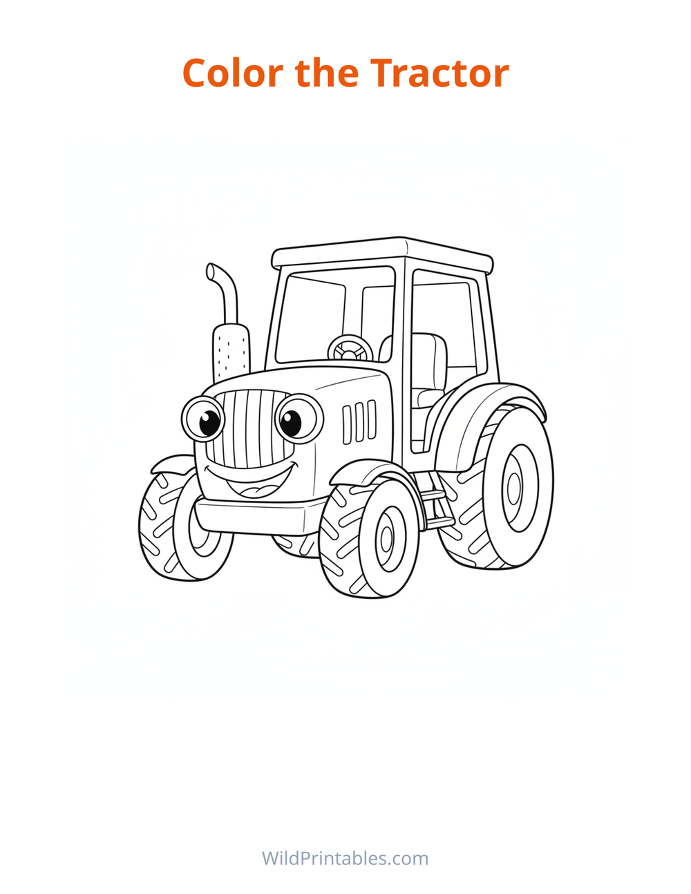 Tractor Coloring Page — free printable coloring for kids