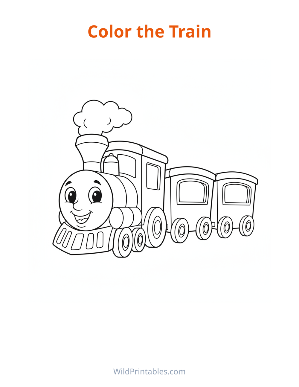 Train Coloring Page — free printable coloring for kids