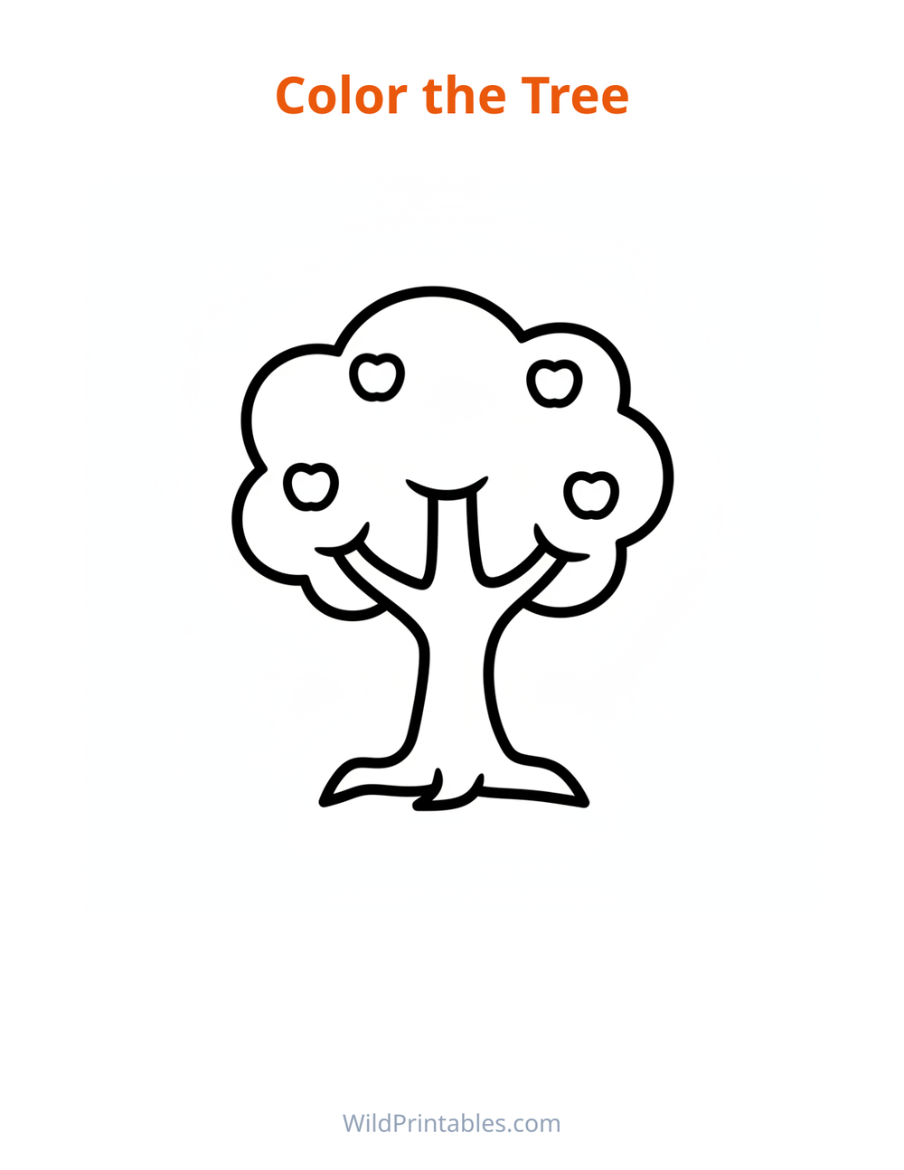 Tree Coloring Page — free printable coloring for kids