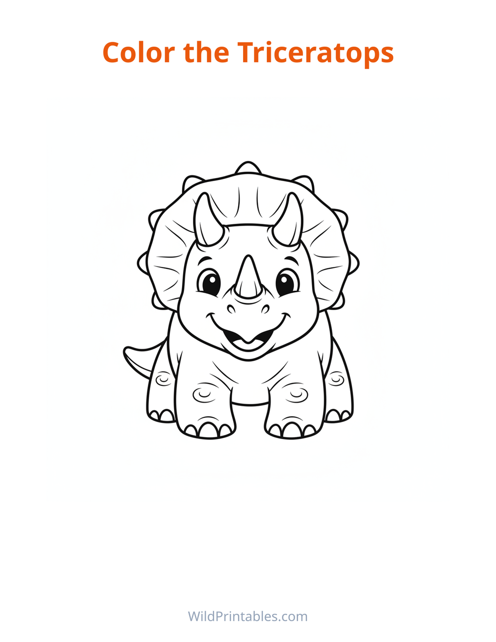 Triceratops Coloring Page — free printable coloring for kids