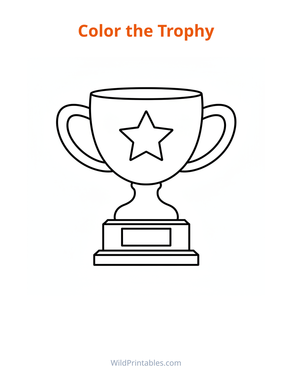 Trophy Coloring Page — free printable coloring for kids