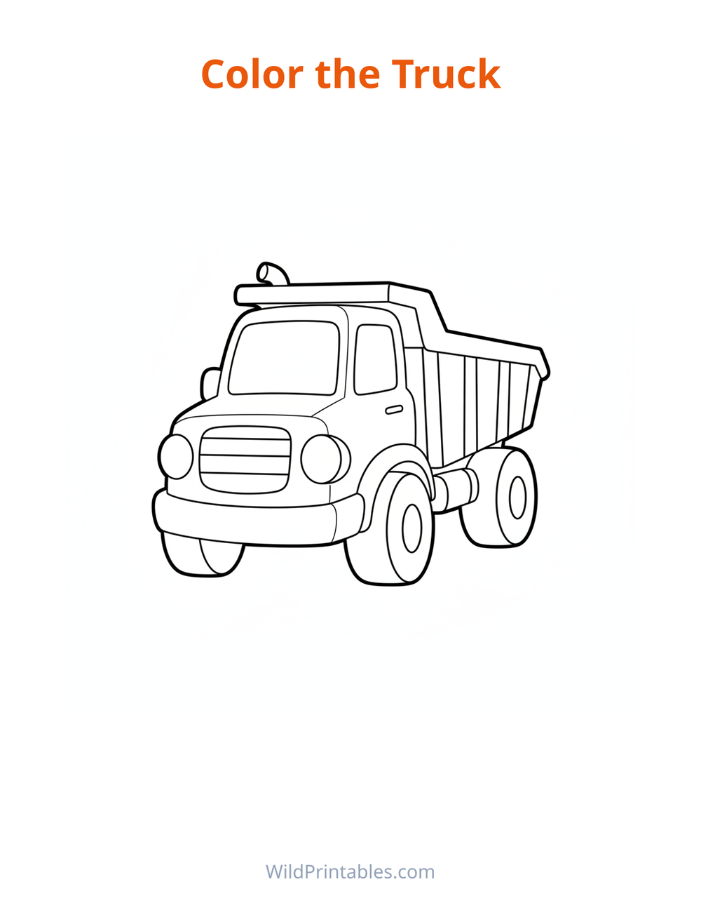 Truck Coloring Page — free printable coloring for kids