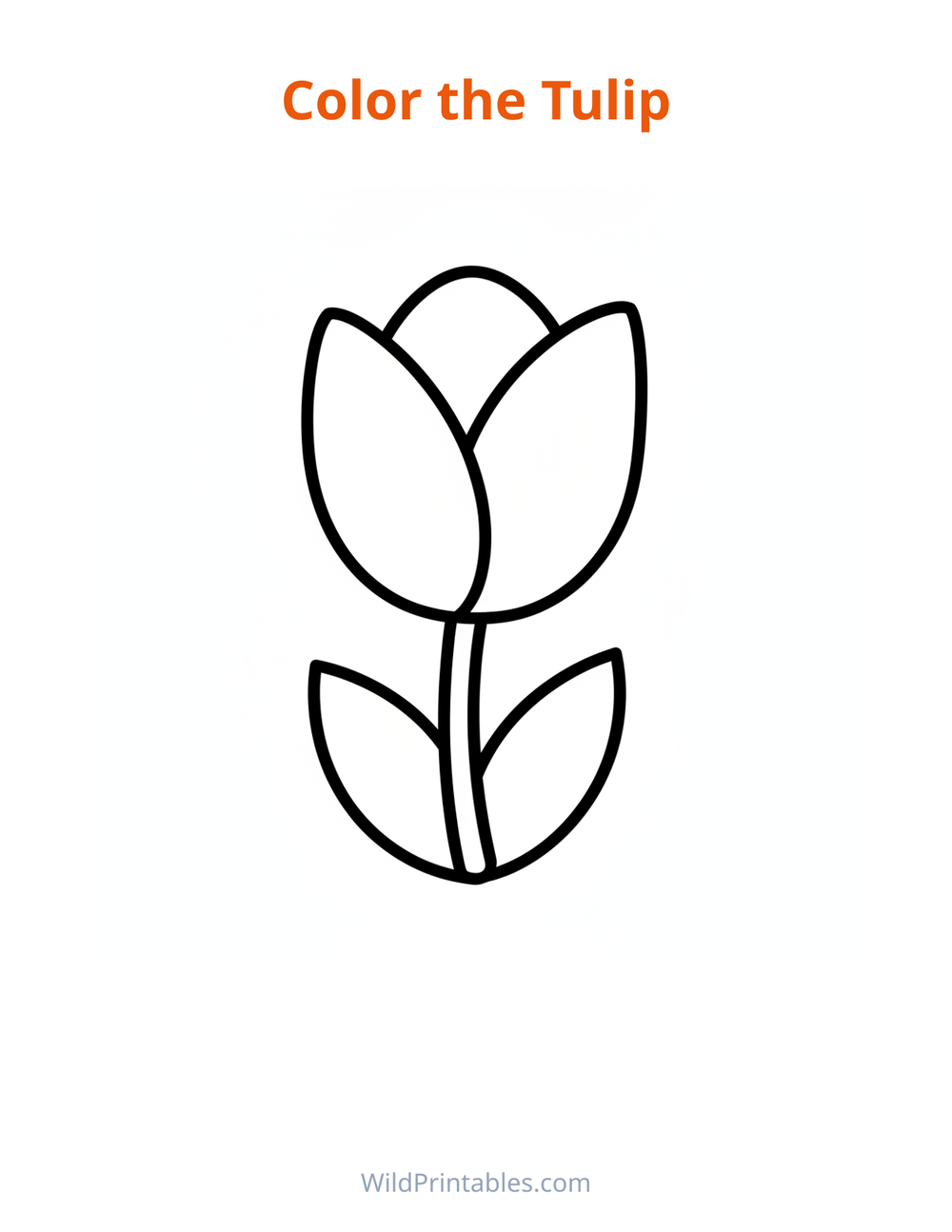 Tulip Coloring Page — free printable coloring for kids