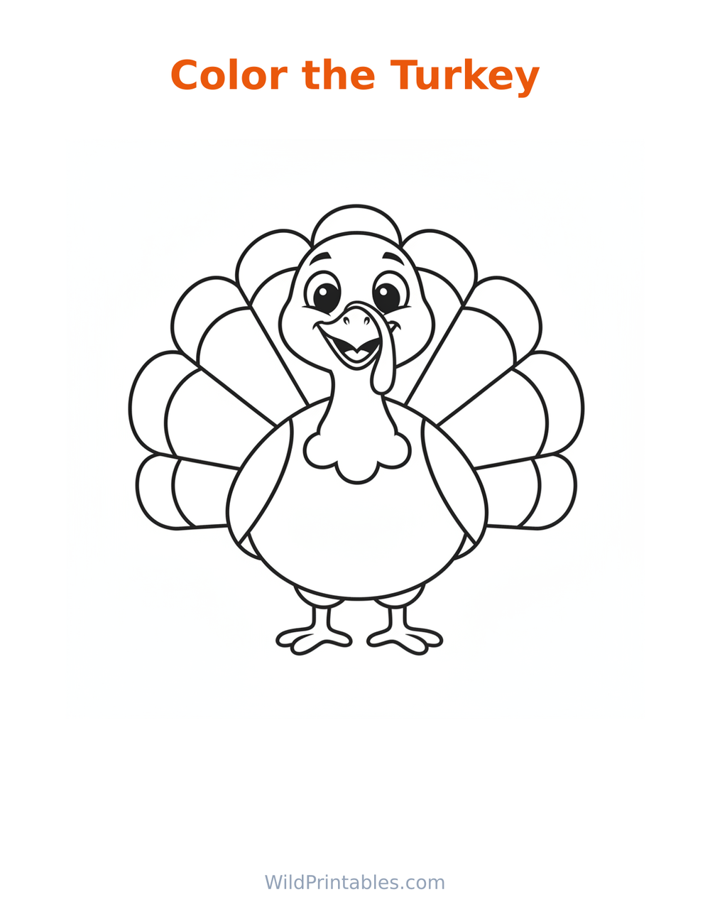 Turkey Coloring Page — free printable coloring for kids