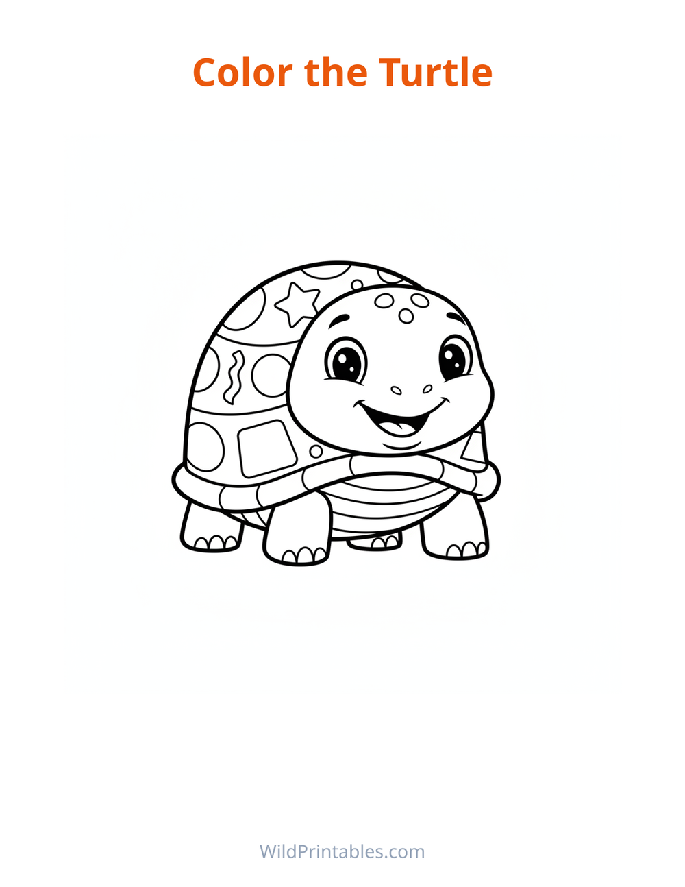 Turtle Coloring Page — free printable coloring for kids to print and color at home