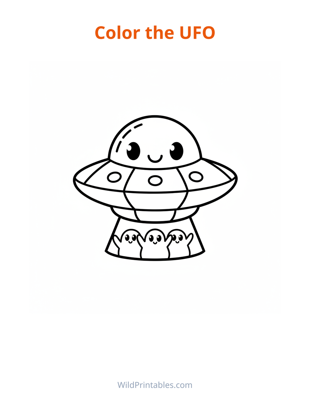UFO Coloring Page — free printable coloring for kids