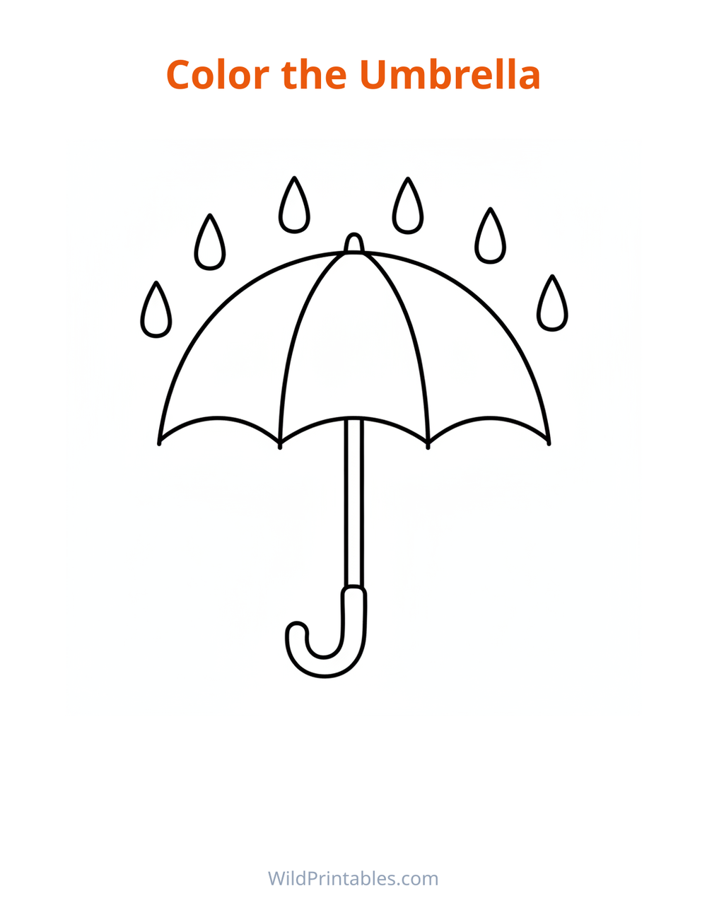 Umbrella Coloring Page — free printable coloring for kids