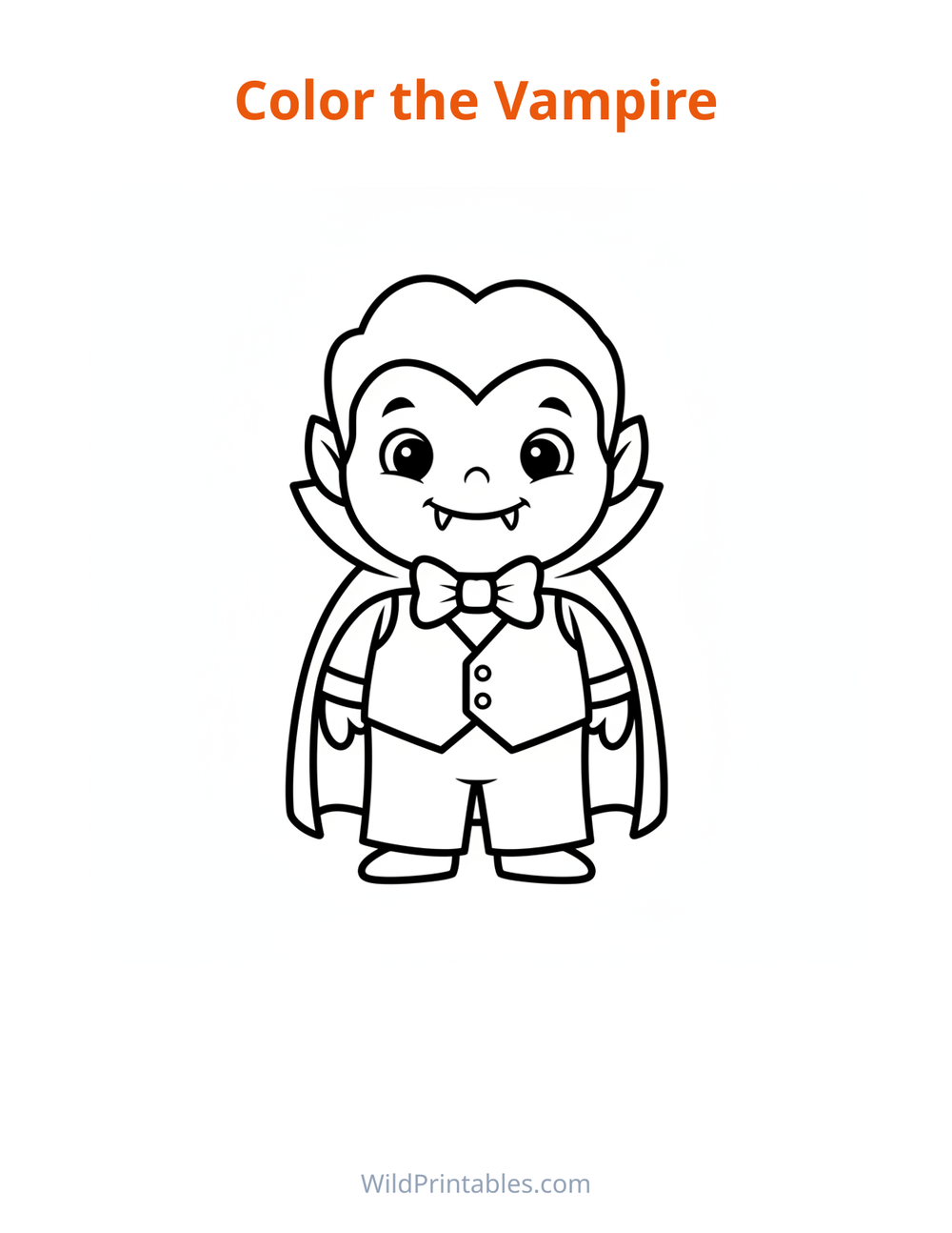 Vampire Coloring Page — free printable coloring for kids