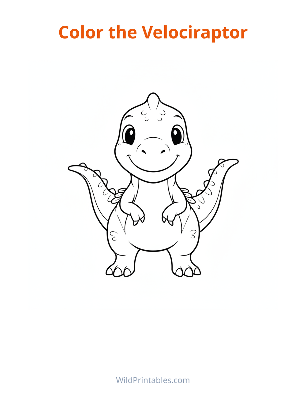 Velociraptor Coloring Page — free printable coloring for kids