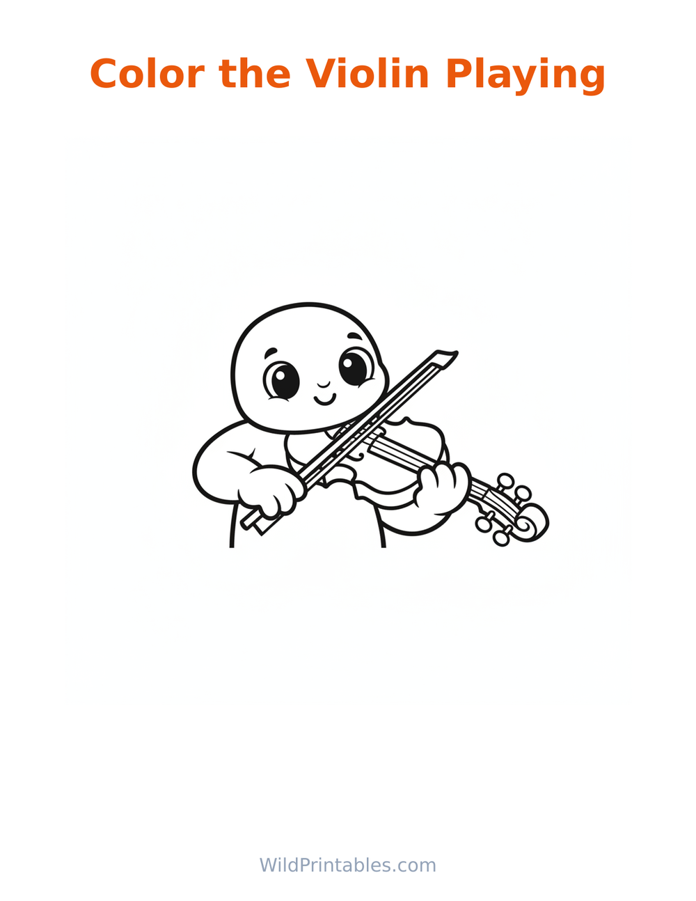 Violin Playing Coloring Page — free printable coloring for kids