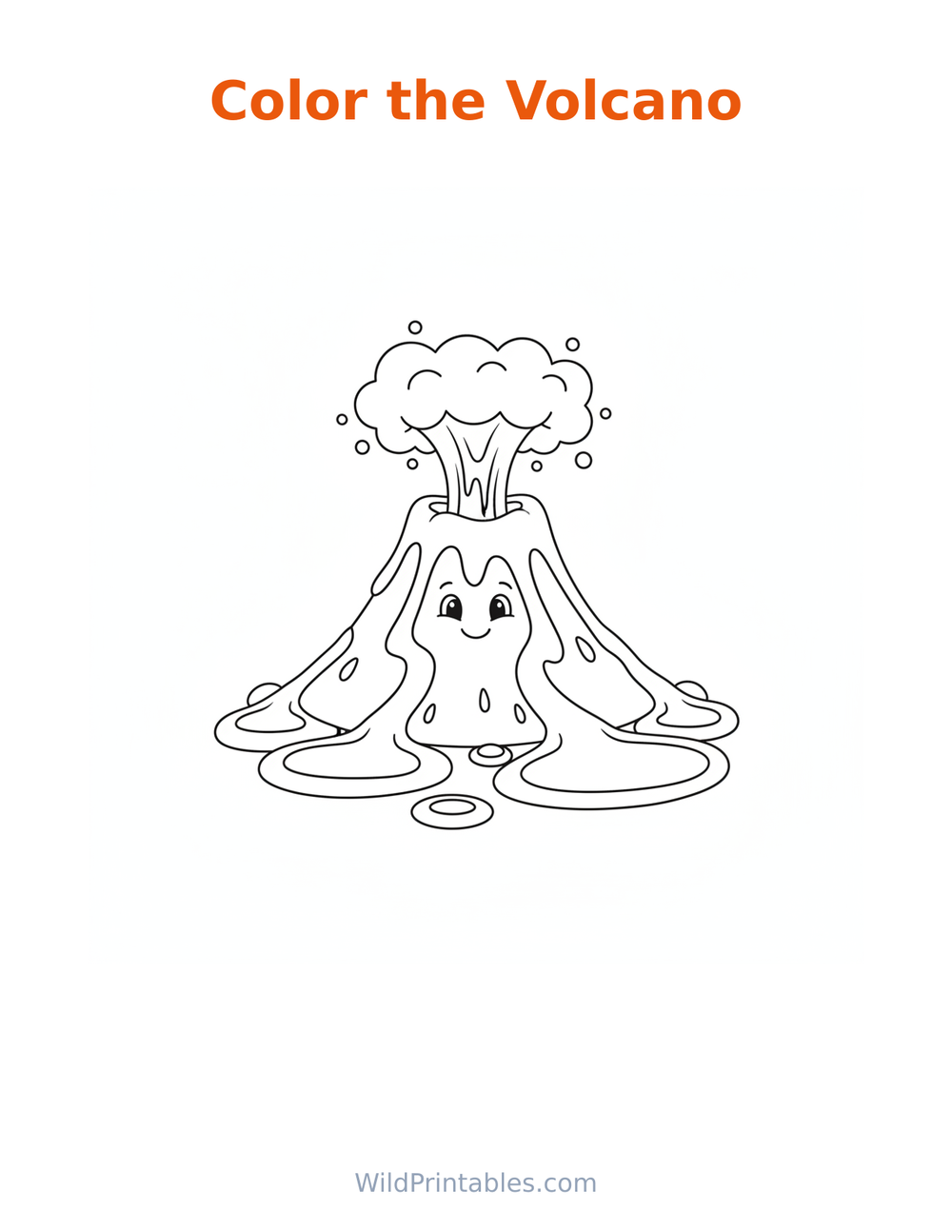 Volcano Coloring Page — free printable coloring for kids