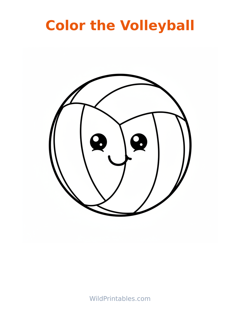 Volleyball Coloring Page — free printable coloring for kids
