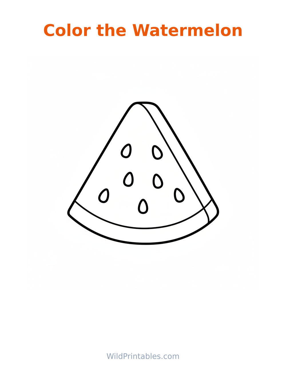 Watermelon Coloring Page — free printable coloring for kids
