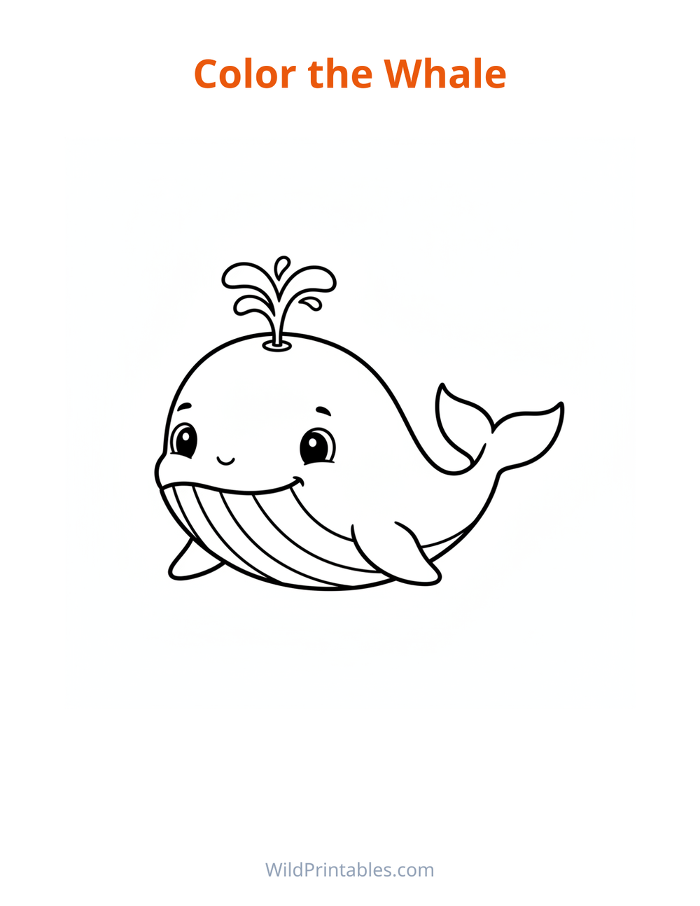 Whale Coloring Page — free printable coloring for kids