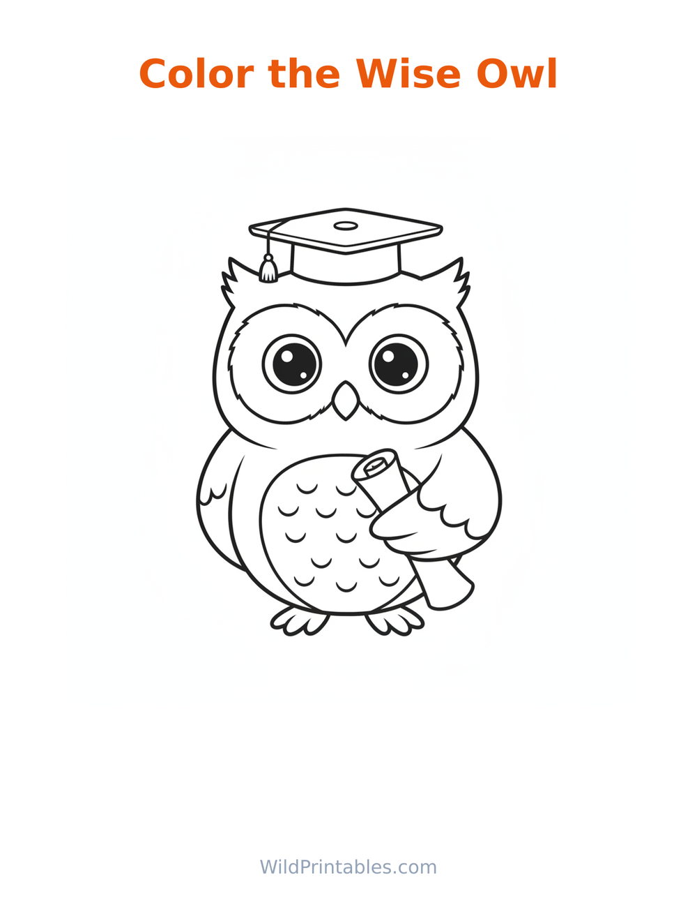Wise Owl Coloring Page — free printable coloring for kids