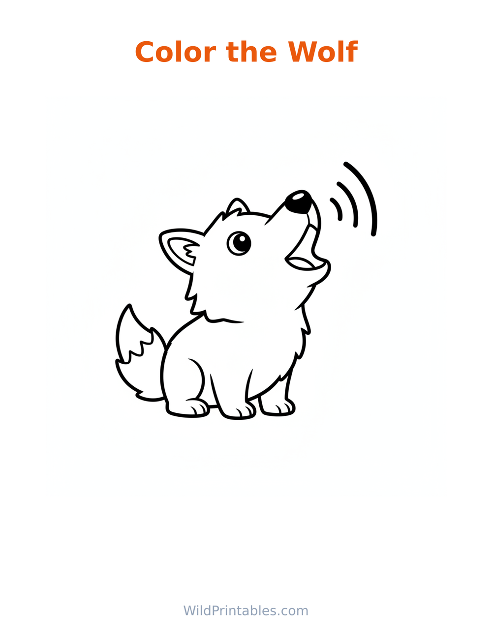 Wolf Coloring Page — free printable coloring for kids