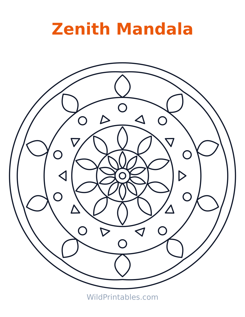 Zenith Mandala — free printable mandala for kids